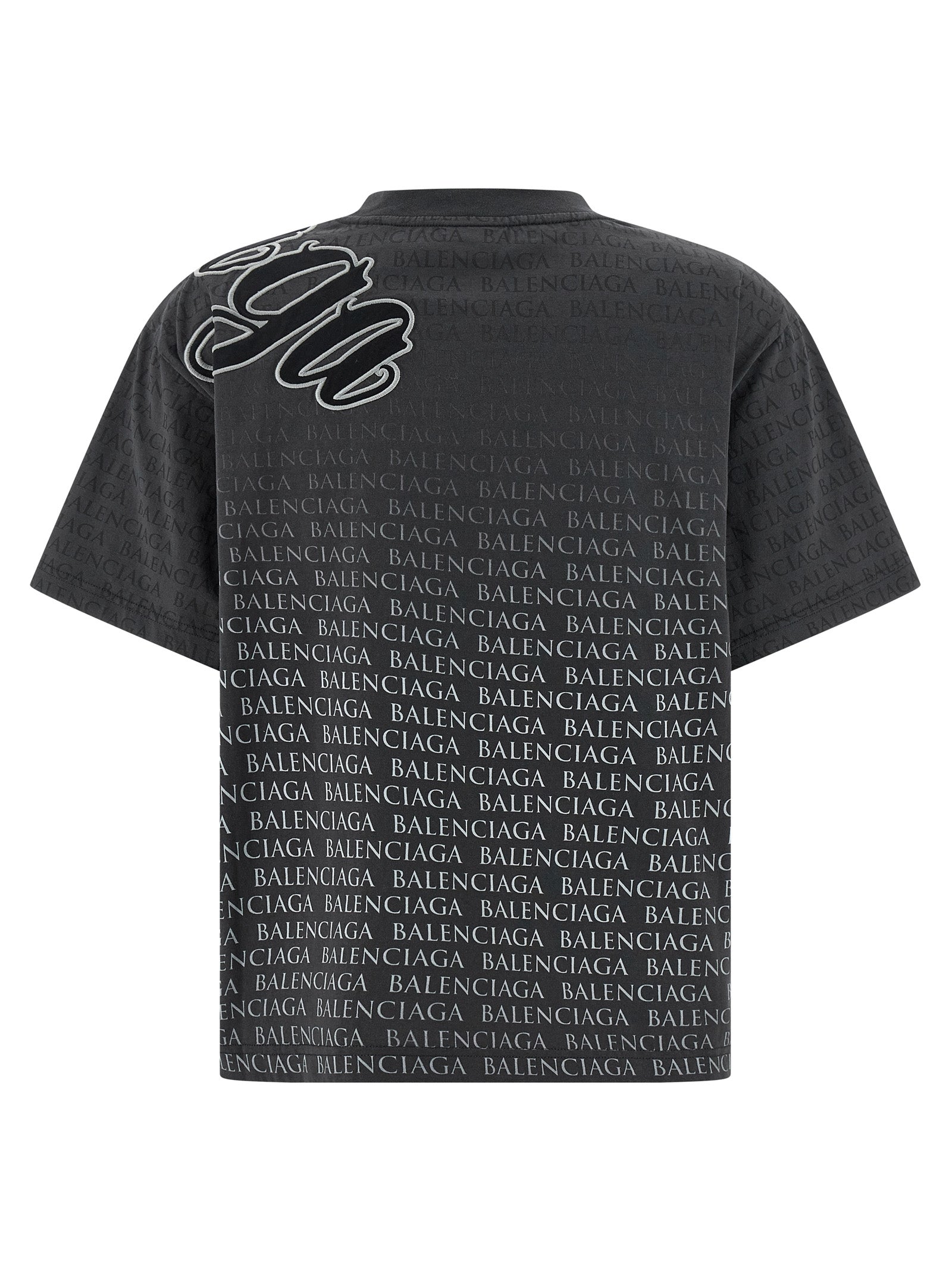 T-Shirt by Balenciaga for women in cotton gradient, black & print features an on trend silhouette, perfectly showcasing a on trend and for an elevated aesthetic.