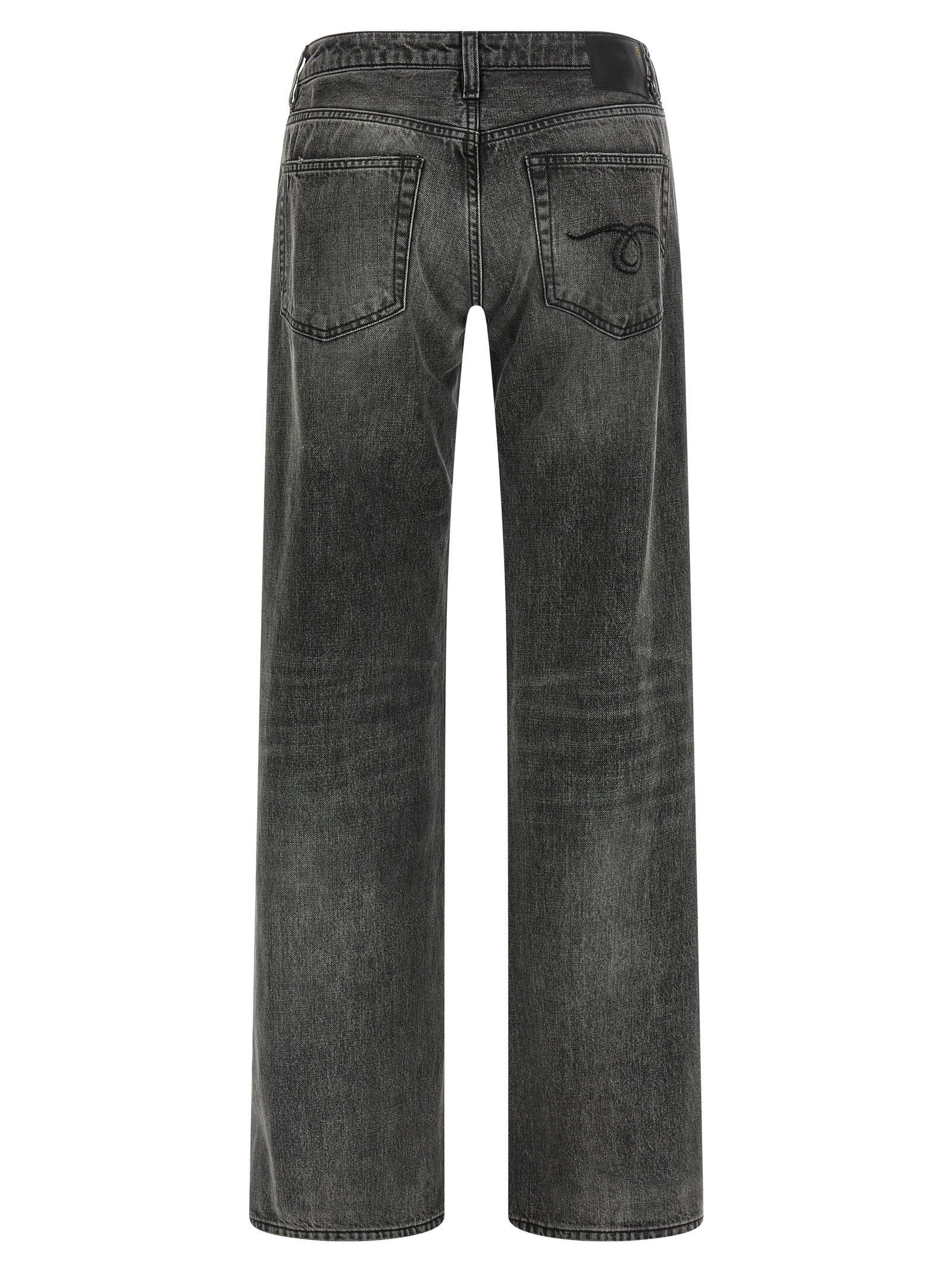 Jeans by R13 for women in denim cotton gray & signature features a polished silhouette with a polished straight-leg, reaching a polished long and finished with a polished low rise.