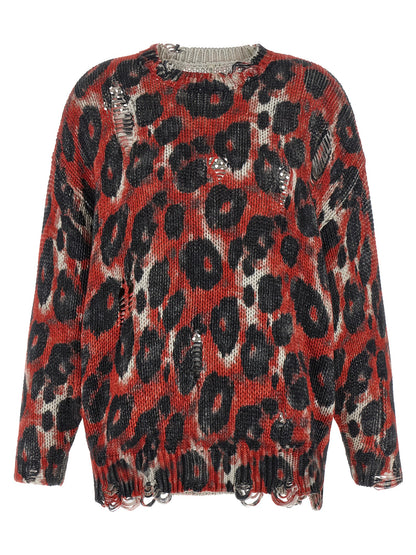 Cardigan by R13 for women in cotton animal, multicolor, red, patterned & print features an impeccable silhouette, showcasing a sophisticated crew neckline and long-sleeve detail for a truly impeccable finish.