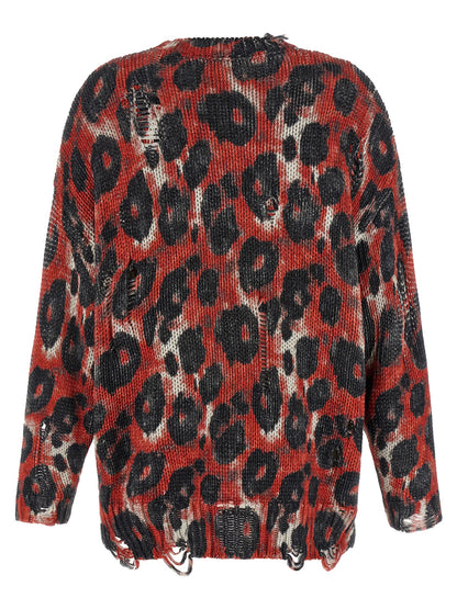 Cardigan by R13 for women in cotton animal, multicolor, red, patterned & print showcases a luxurious silhouette, meticulously detailed with a sophisticated crew neckline and for a refined finish.
