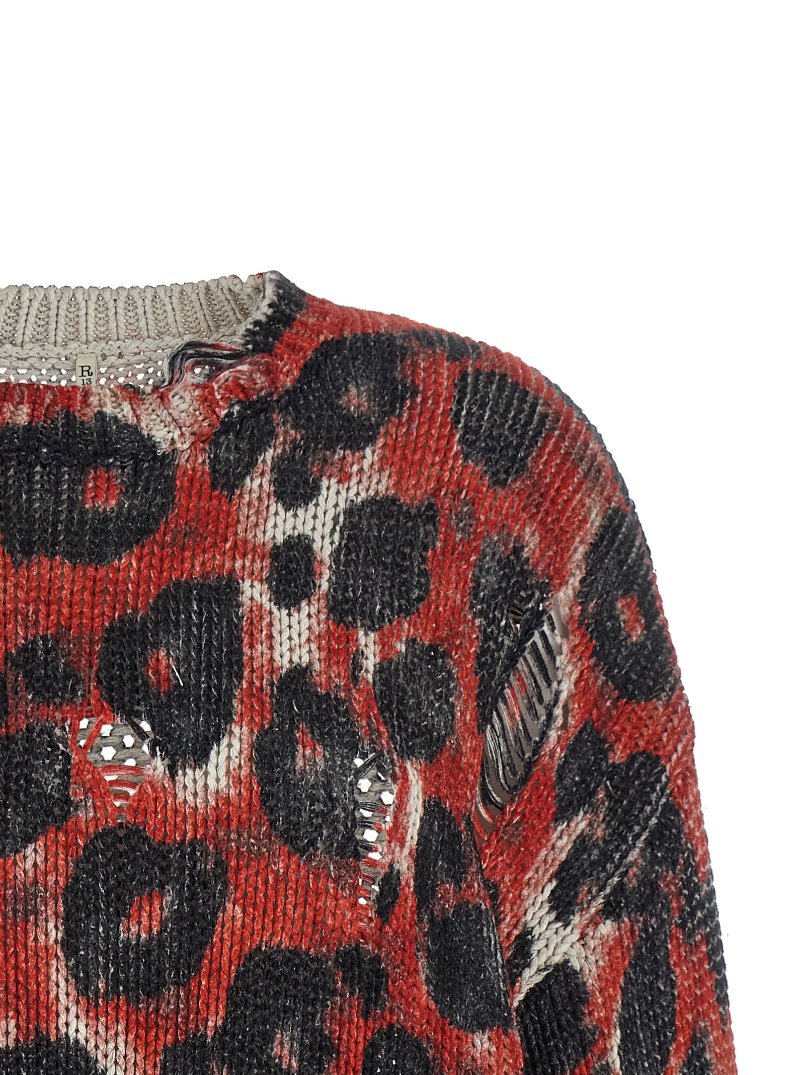 Cardigan by R13 for women in cotton animal, multicolor, red, patterned & print features a nuanced silhouette with a refined crew neckline and nuanced detailing for a sophisticated look.