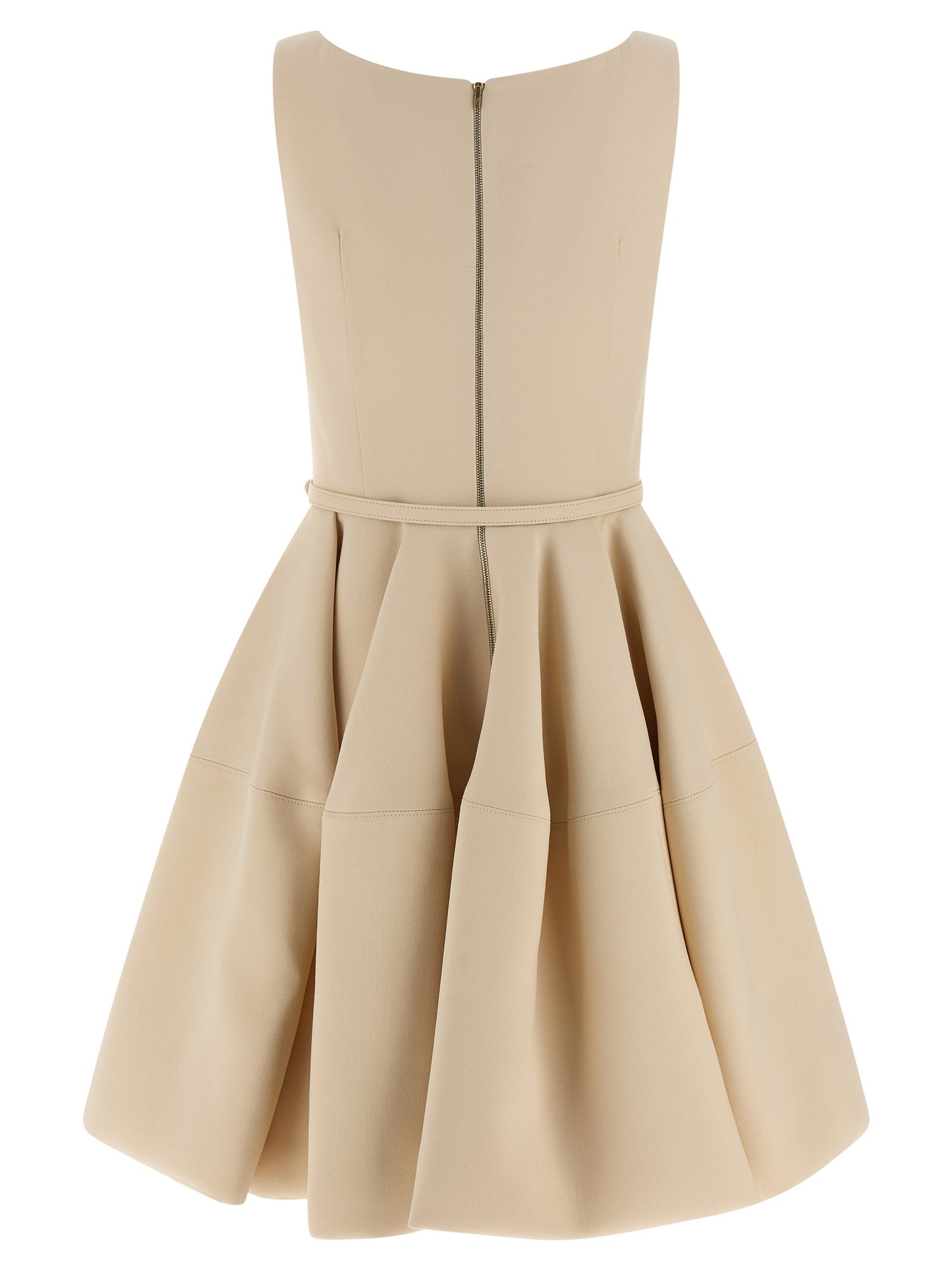 Dress by Fendi for women in wool & silk multicolor & pink features an sultry silhouette defined by a round neckline and , falling to an sultry short mini for a sultry look.