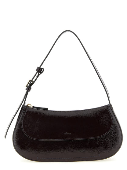 Shoulder Flap Bag by Mulberry for women in calfskin leather purple showcases a statuesque silhouette, artfully detailed with a secure snap, flap, magnetic & buckle, organized , and versatile shoulder-strap, adjustable-strap & handle for a statuesque look.