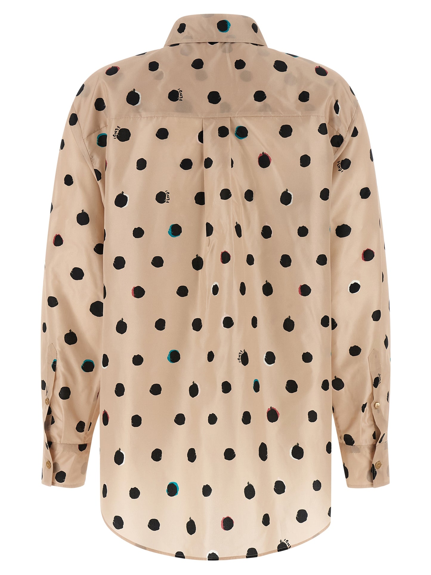 Blouse by Fendi for women in silk multicolor, pink, dots & print showcases a sleek silhouette, elegantly detailed with a sleek and for a sleek finish.