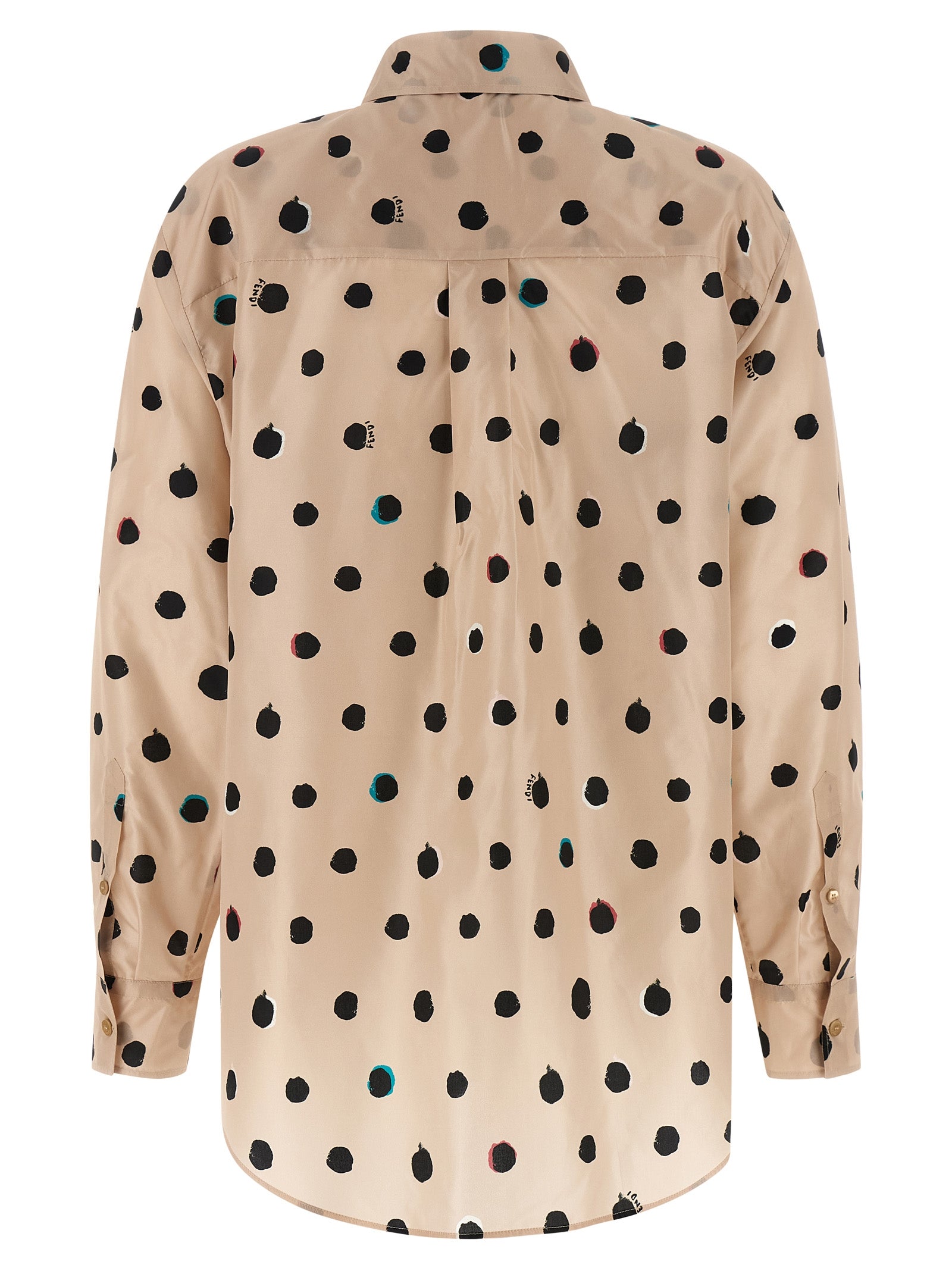 Blouse by Fendi for women in silk multicolor, pink, dots & print showcases a sleek silhouette, elegantly detailed with a sleek and for a sleek finish.