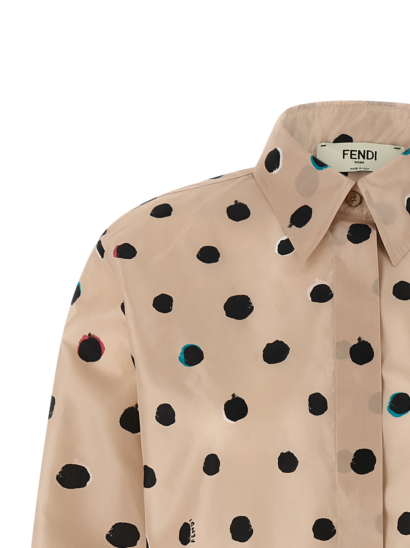 Blouse by Fendi for women in silk multicolor, pink, dots & print presents a discerning silhouette, showcasing a sophisticated and for a truly discerning finish.