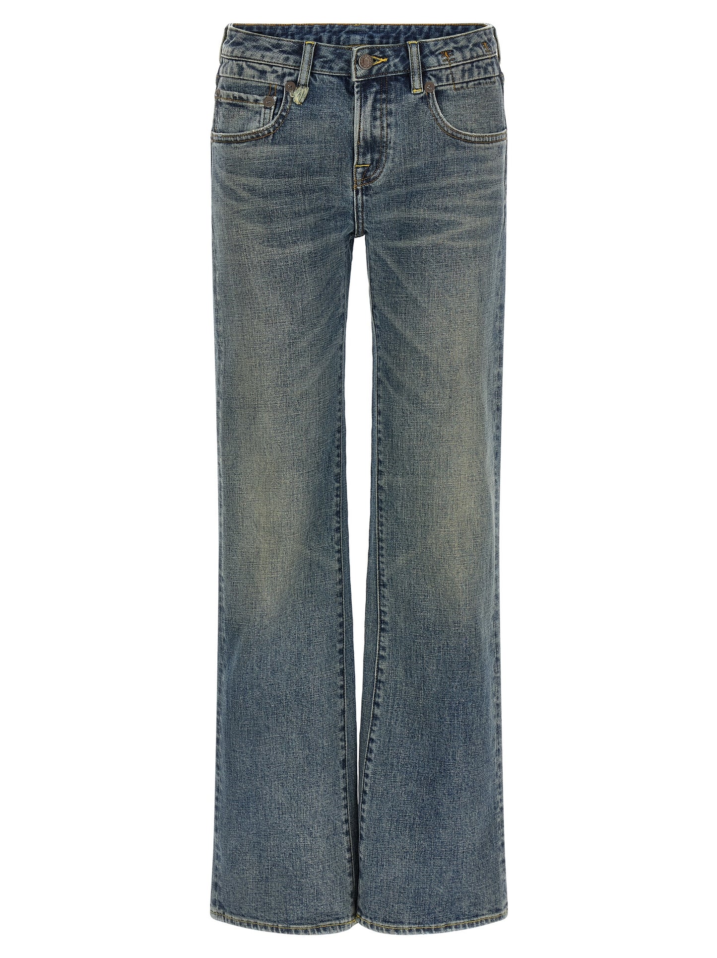Jeans by R13 for women in polyurethane & denim cotton blue & signature features a refined silhouette with a refined straight-leg & flared, defined by a low rise and a refined long for a refined finish.