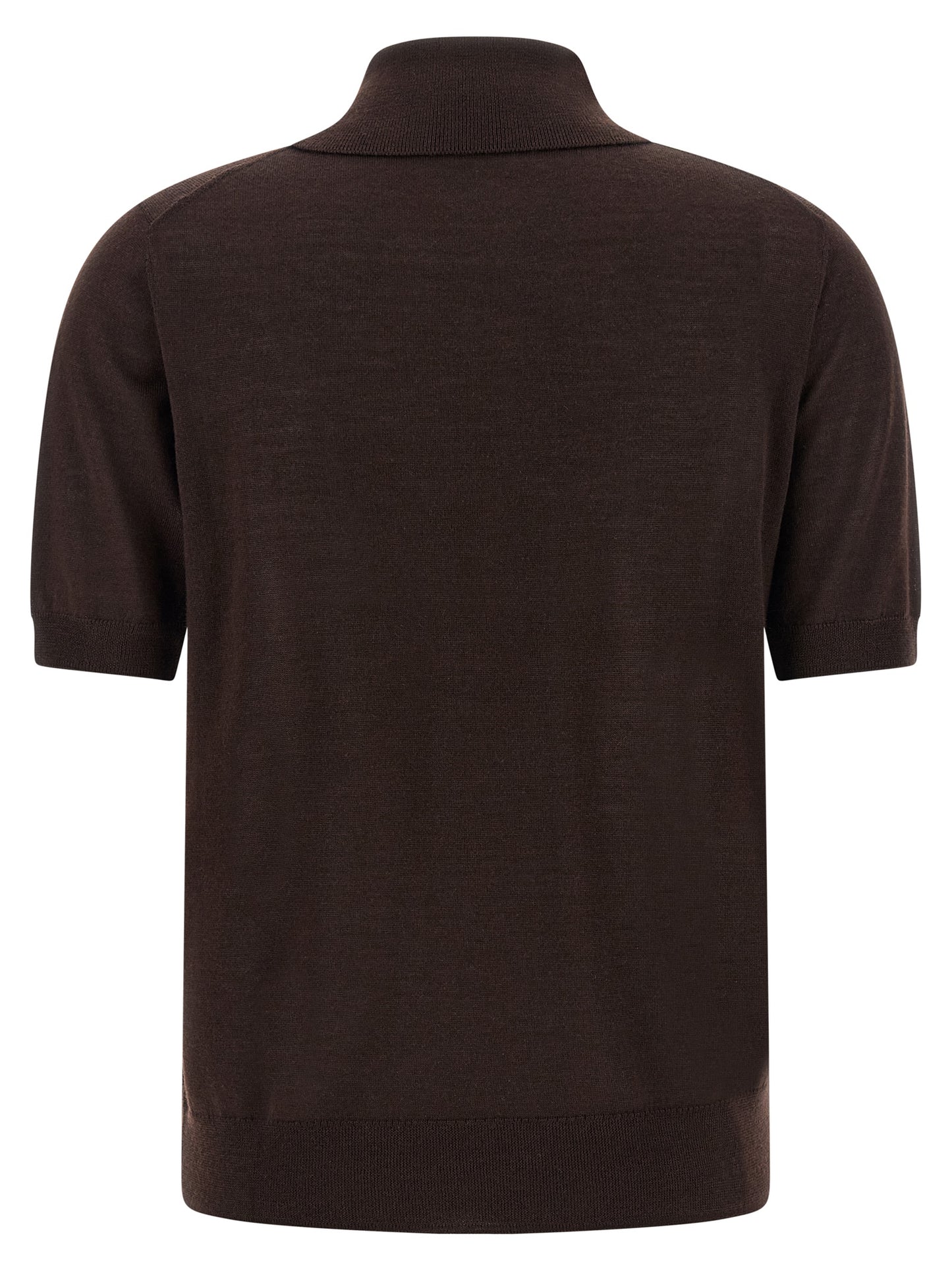 Polo Shirt by P.A.R.O.S.H. for women in cashmere silk brown showcases a sharp silhouette, detailed with a refined and sharp for a sophisticated finish.