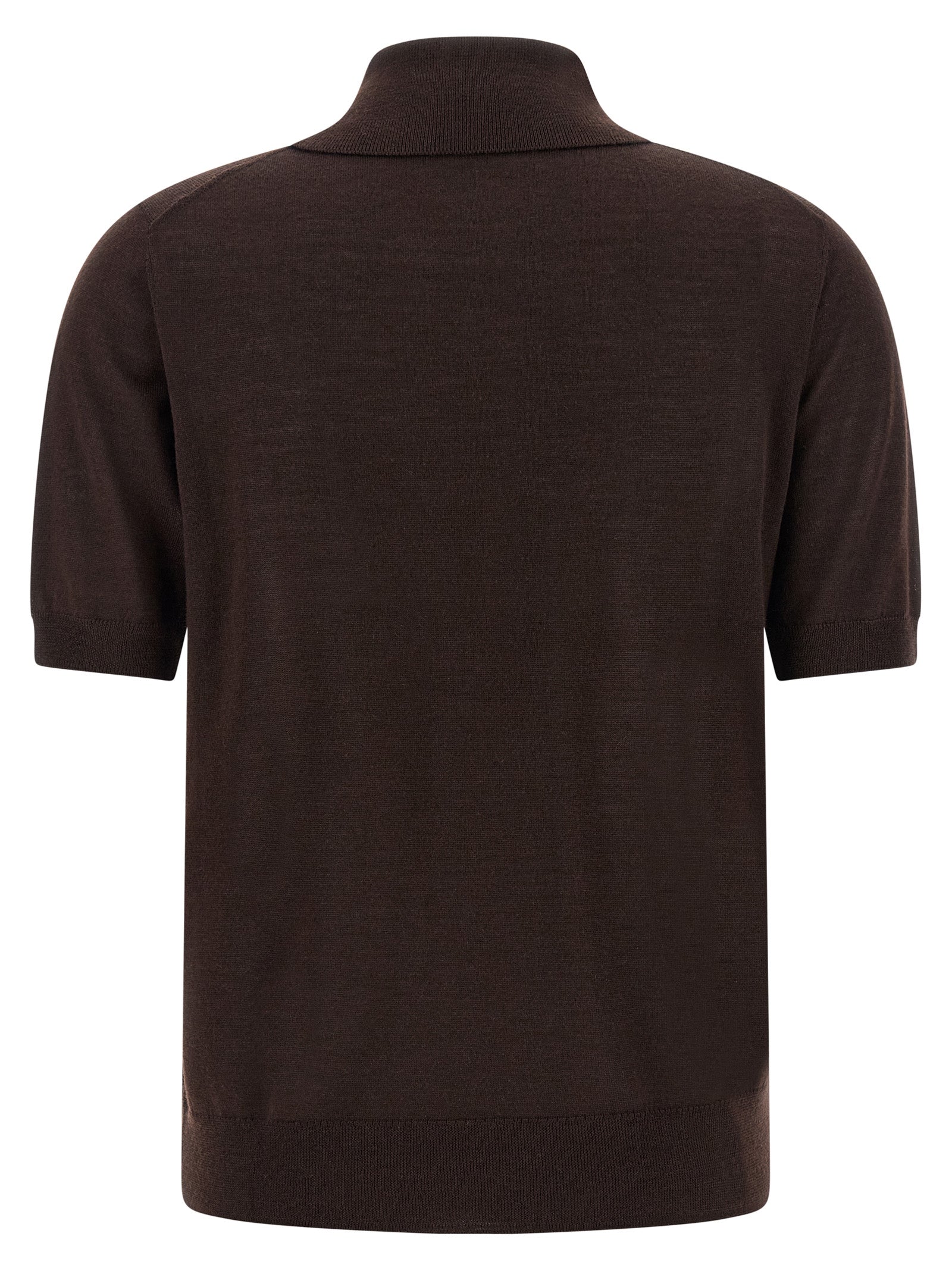 Polo Shirt by P.A.R.O.S.H. for women in cashmere silk brown showcases a sharp silhouette, detailed with a refined and sharp for a sophisticated finish.