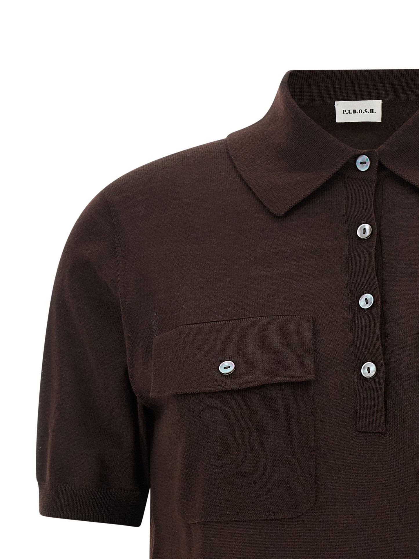 Polo Shirt by P.A.R.O.S.H. for women in cashmere silk brown showcases a enviable silhouette, featuring a refined and for a enviable finish.