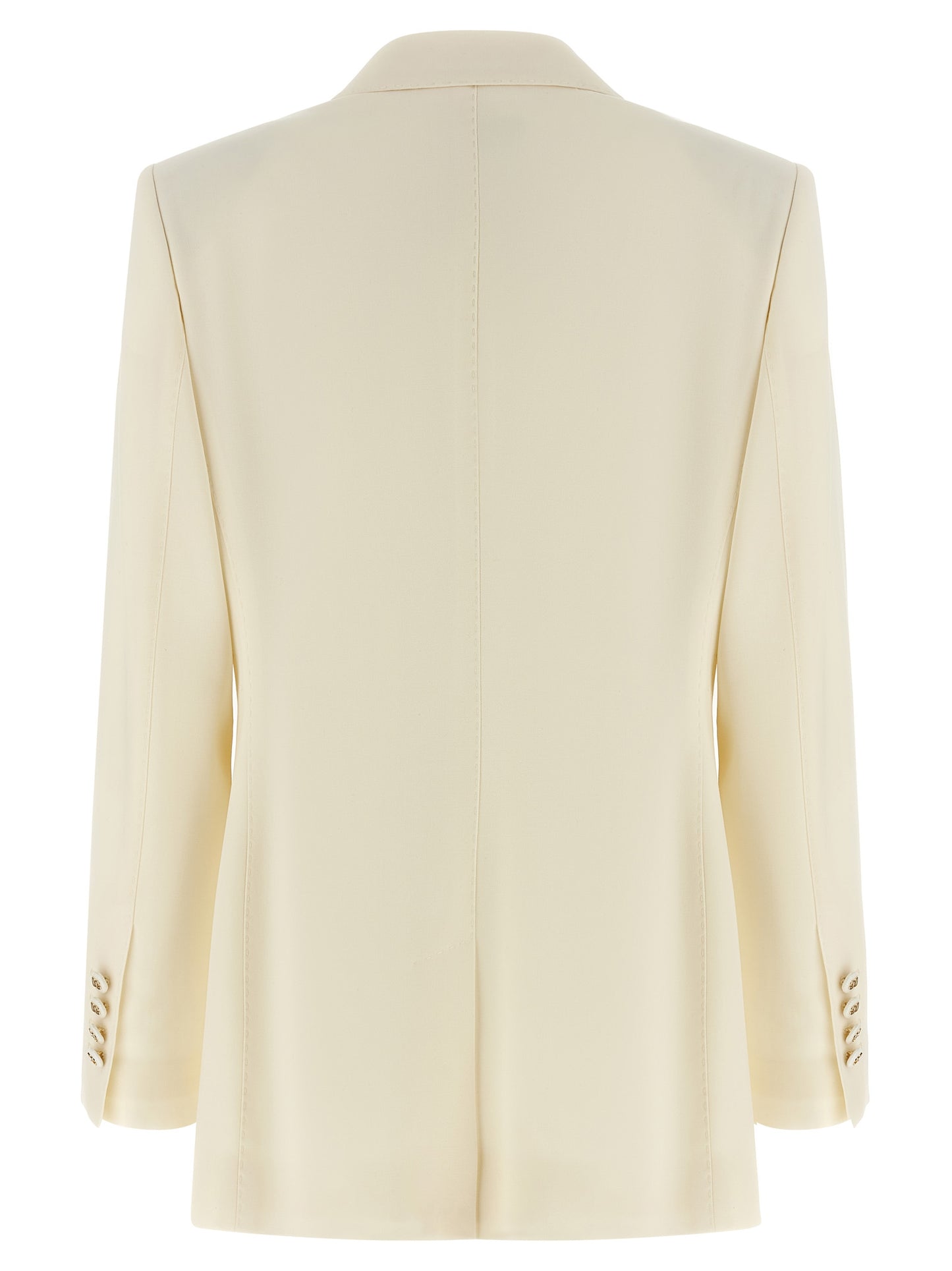 Blazer by Dolce & Gabbana for women in virgin wool white presents a distinguished silhouette, detailed with a distinguished and distinctive for a truly sophisticated finish.