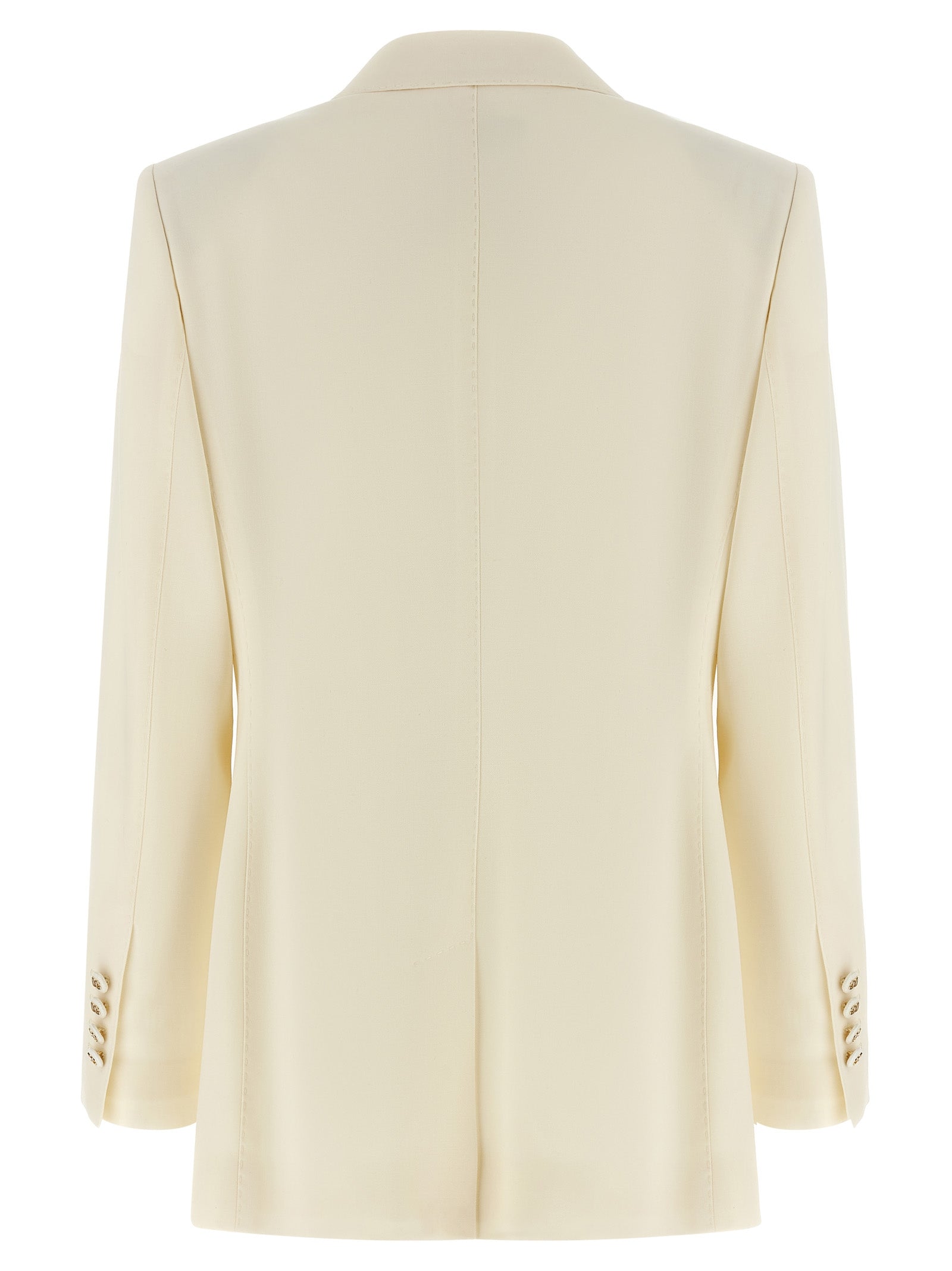 Blazer by Dolce & Gabbana for women in virgin wool white presents a distinguished silhouette, detailed with a distinguished and distinctive for a truly sophisticated finish.