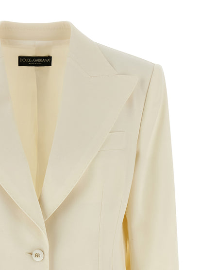 Blazer by Dolce & Gabbana for women in virgin wool white features an stylish silhouette, showcasing a sophisticated and stylish for a truly stylish finish.