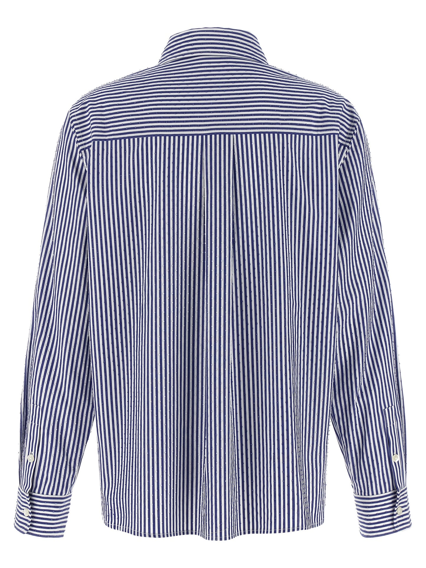 Blouse by P.A.R.O.S.H. for women in cotton & rhinestone blue & striped, featuring a nuanced and nuanced for a sophisticated finish.