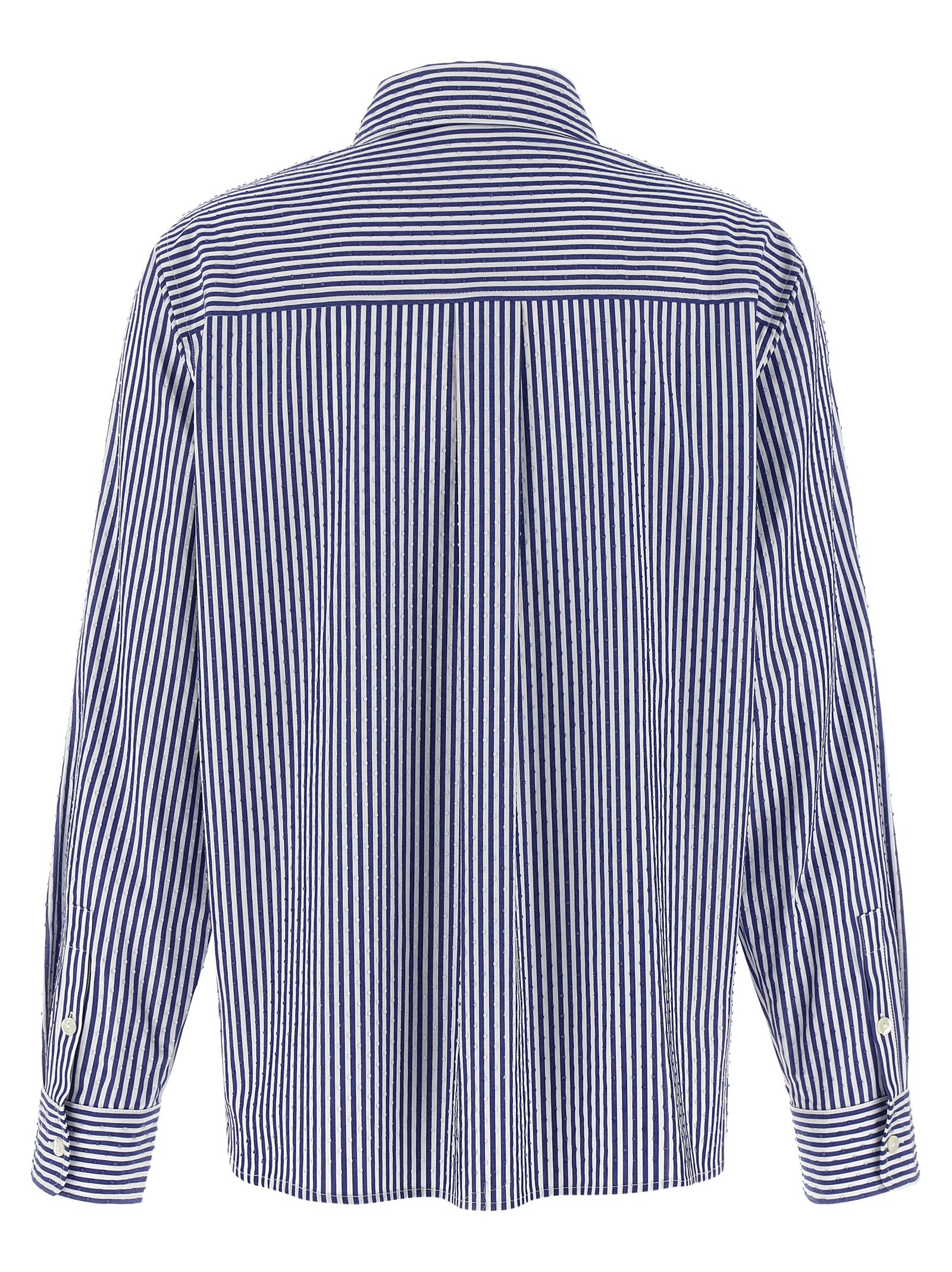 Blouse by P.A.R.O.S.H. for women in cotton & rhinestone blue & striped, featuring a nuanced and nuanced for a sophisticated finish.