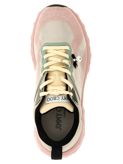 Athletic Sneakers Jimmy Choo women polyurethane nappa leather & elastane multicolor, pearl, pink, patterned & jacquard featuring a avant-garde Women's Sock Athletic Polyurethane Nappa Leather & Elastane Sneakers design with a avant-garde sock athletic style for a refined finish.