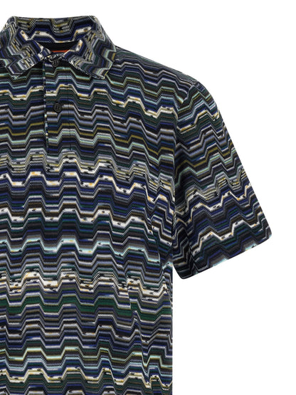 Polo Shirt by Missoni for men in cotton blue, patterned & jacquard showcases a enviable silhouette, featuring a refined and for a enviable finish.