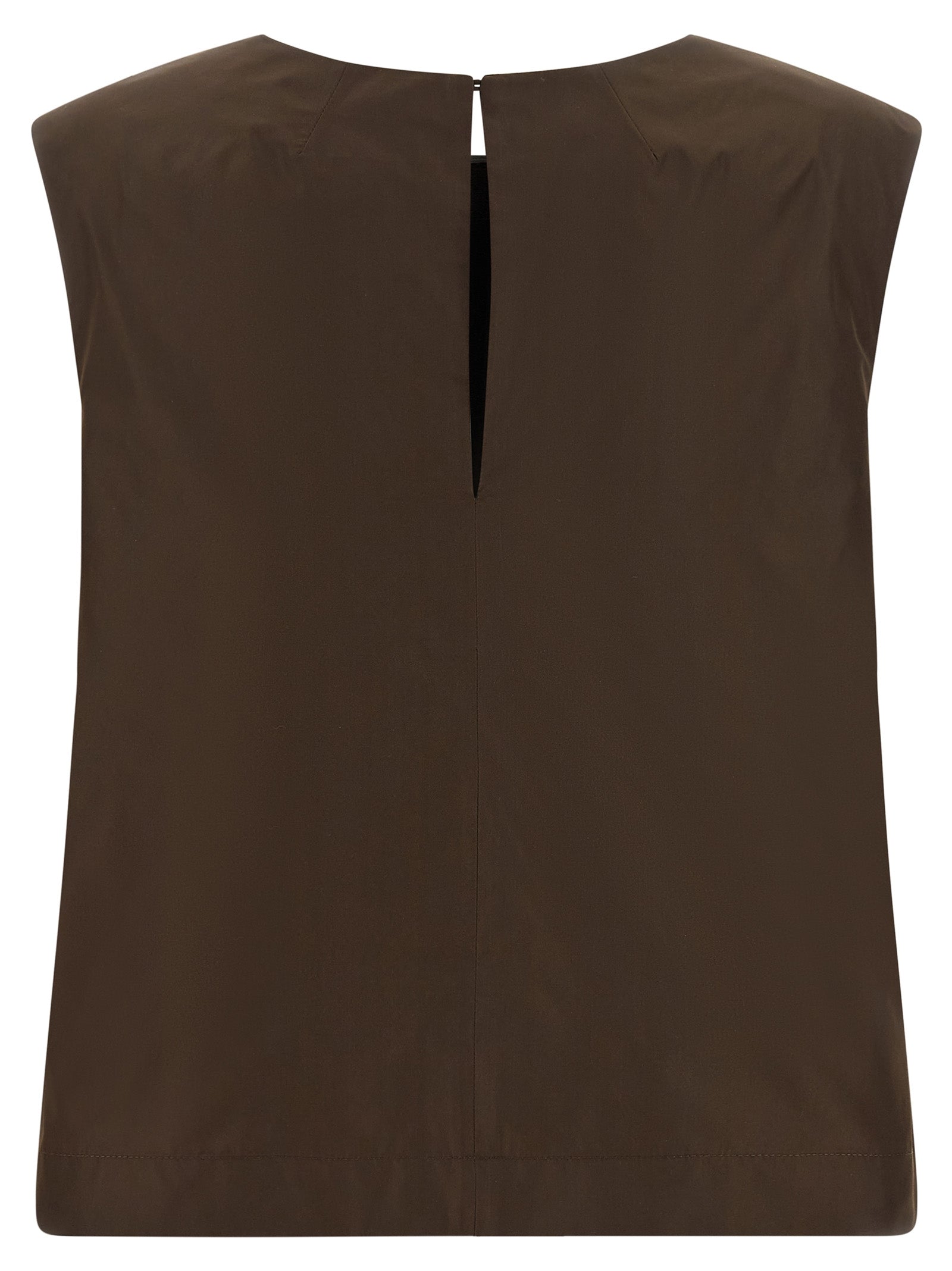 Shirt by P.A.R.O.S.H. for women in polyester brown showcases a sublime silhouette, artfully detailed with a sublime round neckline and for a sophisticated, sublime finish.