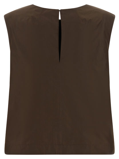 Shirt by P.A.R.O.S.H. for women in polyester brown showcases a sublime silhouette, artfully detailed with a sublime round neckline and for a sophisticated, sublime finish.