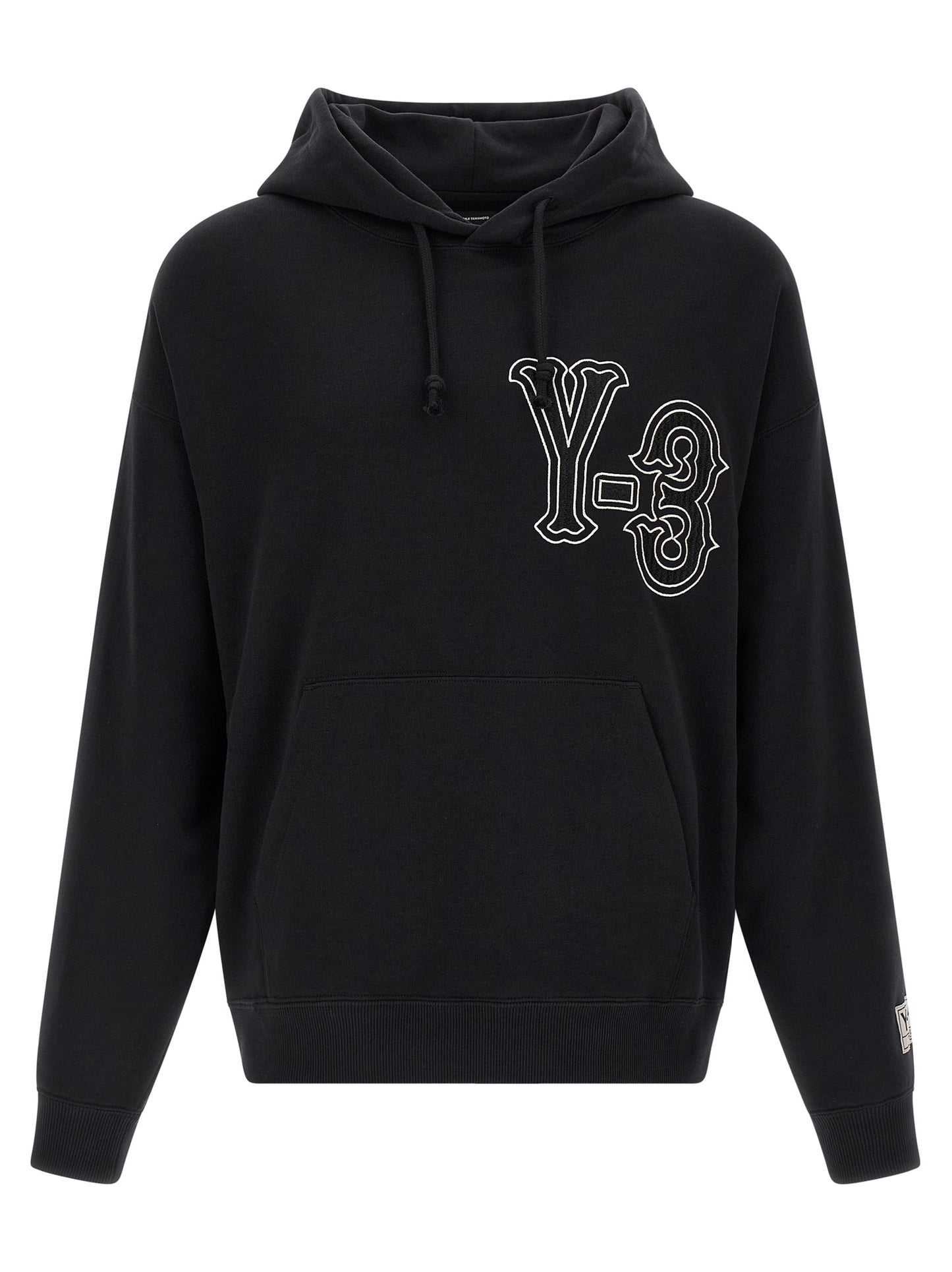 Sweatshirt Hoodie by Y-3 for men in cotton black features a edgy silhouette, detailed with a edgy hooded neckline and long-sleeve for a refined finish.