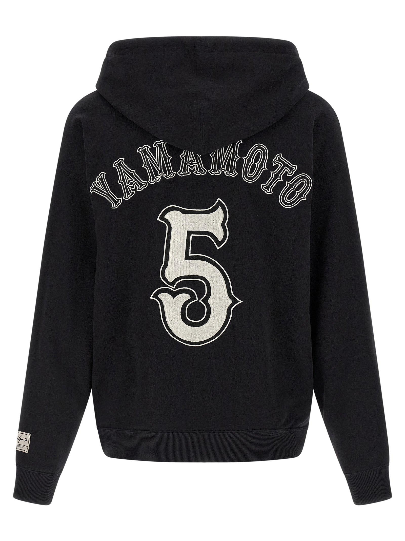 Sweatshirt Hoodie by Y-3 for men in cotton black features an dramatic silhouette, showcasing a sophisticated hooded neckline and dramatic for a refined, modern aesthetic.