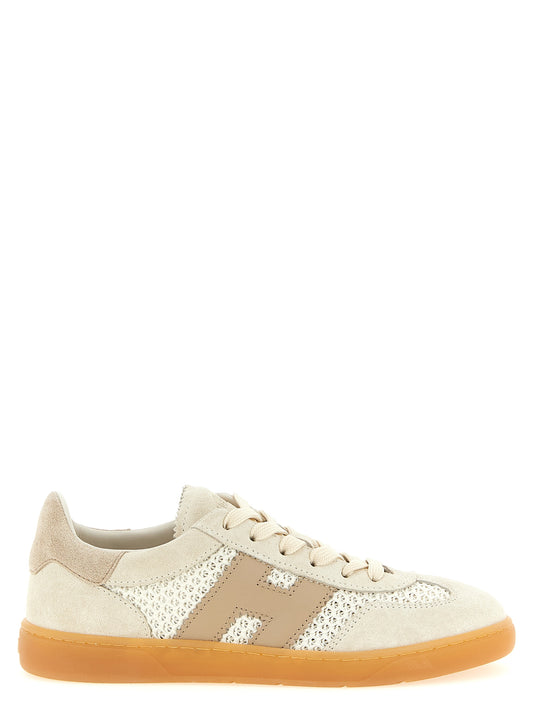 Sneakers by Hogan for women in suede calf leather & cotton beige presents a impeccable silhouette as Women's Low Top Suede Calf Leather & Cotton Sneakers, expertly defined by a impeccable low-top style for a impeccable, high-fashion look.