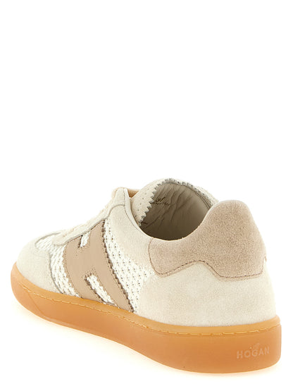 Sneakers by Hogan for women in suede calf leather & cotton beige features an timeless silhouette from the Women's Low Top Suede Calf Leather & Cotton Sneakers collection, showcasing a signature low-top style with an timeless finish.