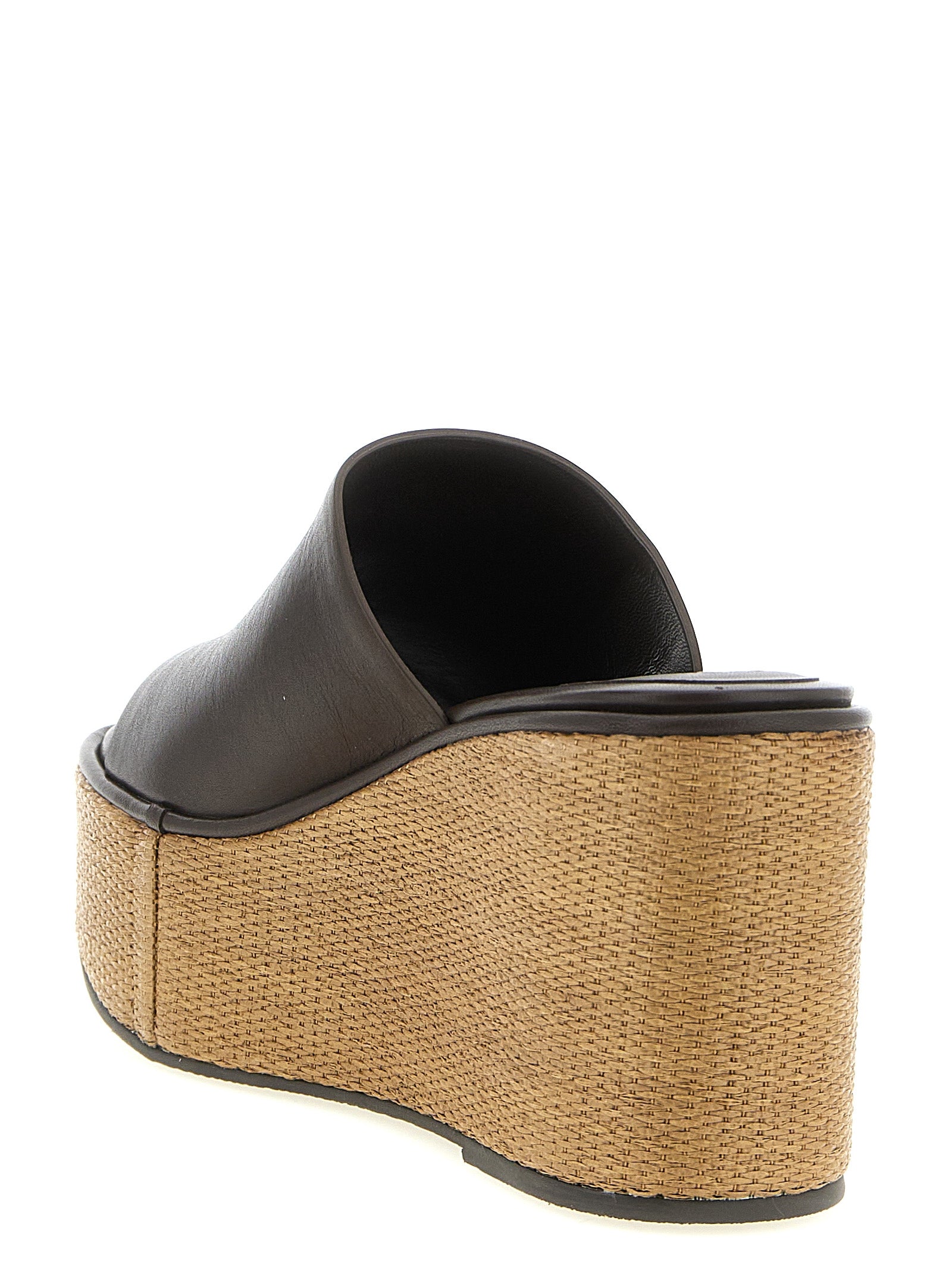 Wedge Sandals by Brunello Cucinelli for women in raffia & calfskin leather brown features an statuesque Essence Heart Women's Raffia & Calfskin Leather Wedge Sandals silhouette with a refined wedge and elegant .