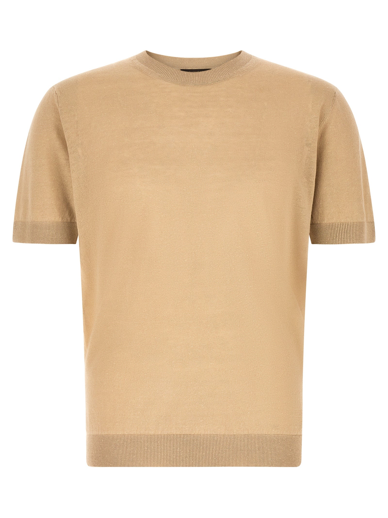 Cardigan by ZANONE for men in linen & cotton beige features a dramatic silhouette, showcasing a sophisticated and dramatic detail for a timeless, premium look.