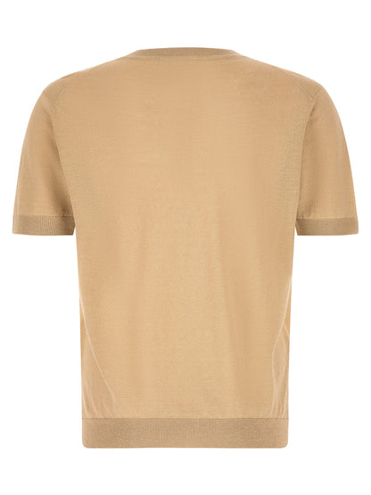 Cardigan by ZANONE for men in linen & cotton beige showcases a luxurious silhouette, meticulously detailed with a sophisticated and for a refined finish.