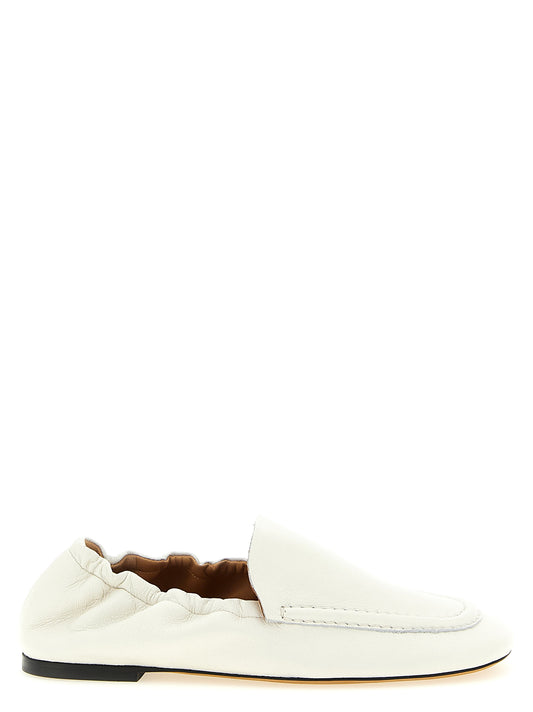Flat Loafer Slip-On Shoes by ODISSI for women in lamb leather white showcases a impeccable silhouette as Grace Siena Women's Lamb Leather Flat Loafer Slip-On Shoes, artfully designed with a impeccable flat and refined for a impeccable finish.