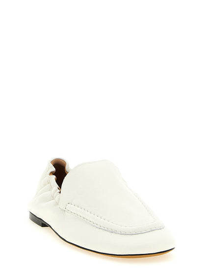 Flat Loafer Slip-On Shoes by ODISSI for women in lamb leather white showcases a impeccable silhouette as Grace Siena Women's Lamb Leather Flat Loafer Slip-On Shoes, artfully designed with a impeccable flat and refined for a impeccable finish.
