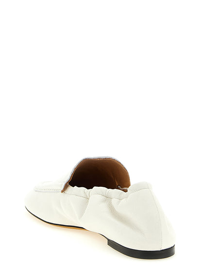 Flat Loafer Slip-On Shoes by ODISSI for women in lamb leather white showcases a timeless silhouette from the Grace Siena Women's Lamb Leather Flat Loafer Slip-On Shoes collection, featuring a timeless flat and for a timeless finish.