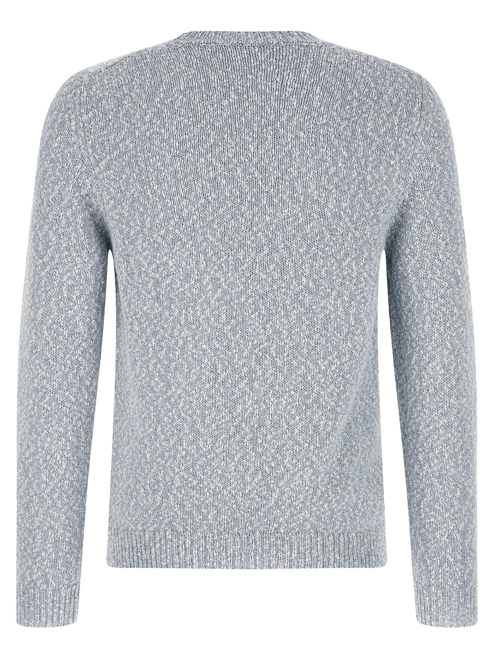 Cardigan by ZANONE for men in cotton light-blue features an impeccable silhouette, showcasing a sophisticated crew neckline and detail for a truly impeccable finish.