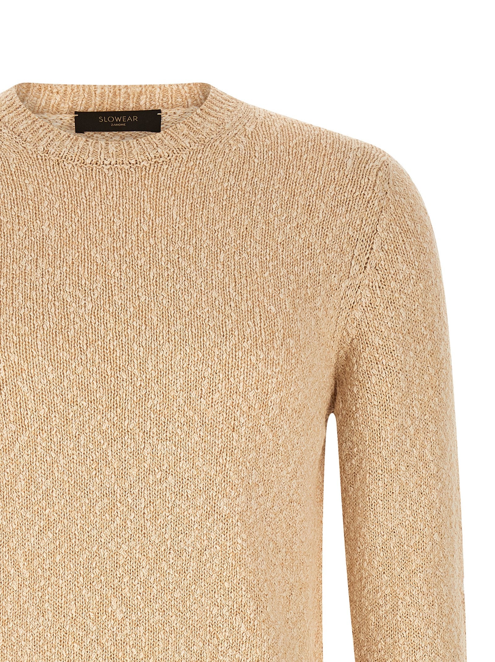 Cardigan by ZANONE for men in cotton beige features an crisp silhouette, showcasing a sophisticated crew neckline and detail for a truly crisp finish.