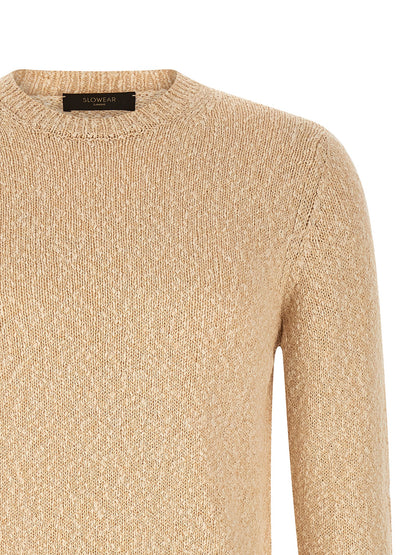 Cardigan by ZANONE for men in cotton beige features an crisp silhouette, showcasing a sophisticated crew neckline and detail for a truly crisp finish.