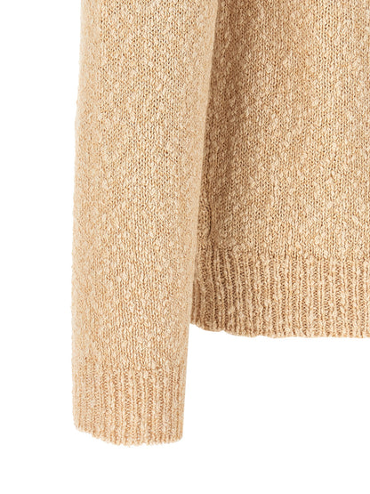 Cardigan by ZANONE for men in cotton beige showcases a captivating silhouette, artfully detailed with a captivating and crew neckline for a truly sophisticated captivating look.