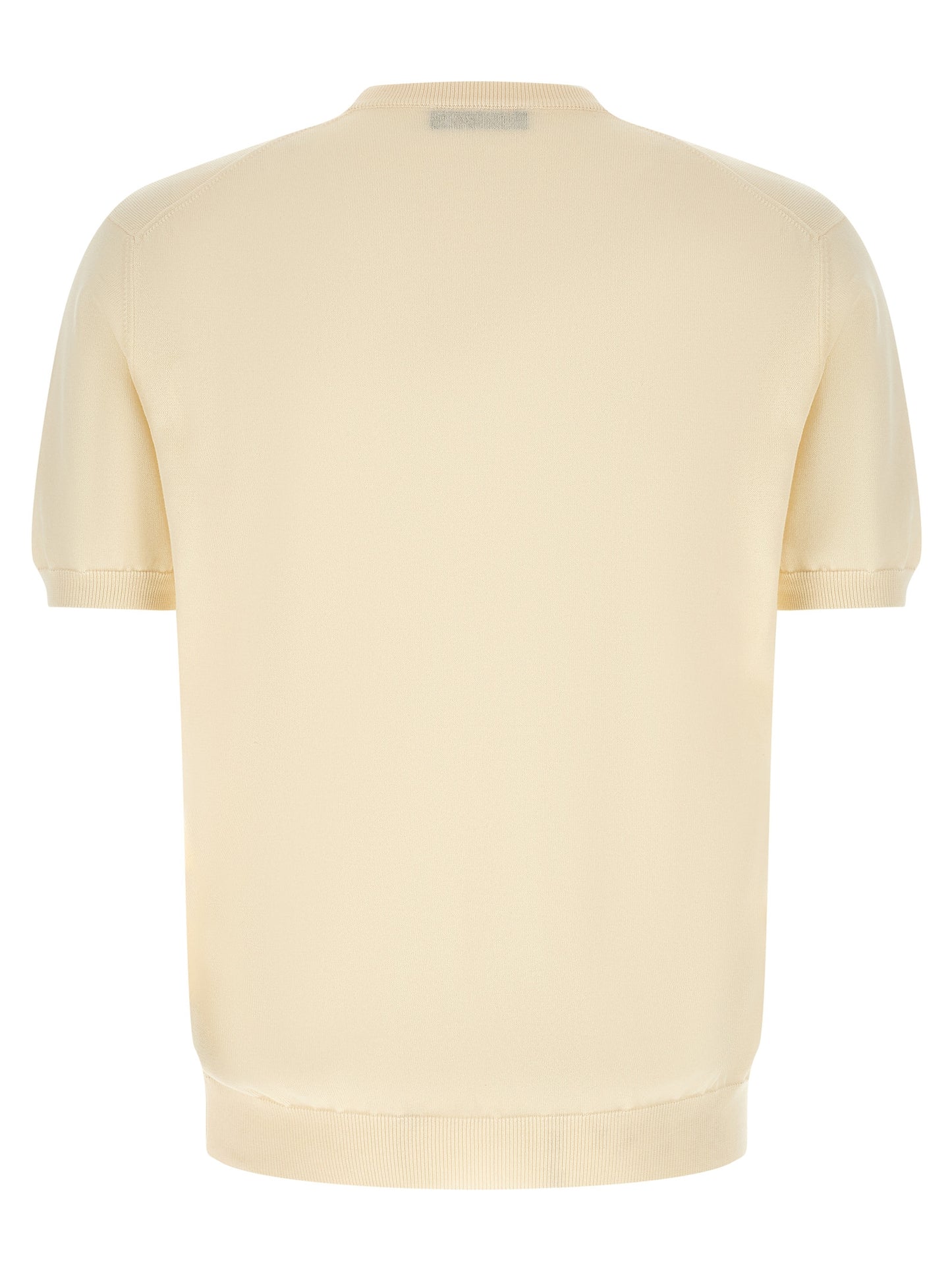 Cardigan by ZANONE for men in cotton beige features an impeccable silhouette, showcasing a sophisticated crew neckline and detail for a truly impeccable finish.