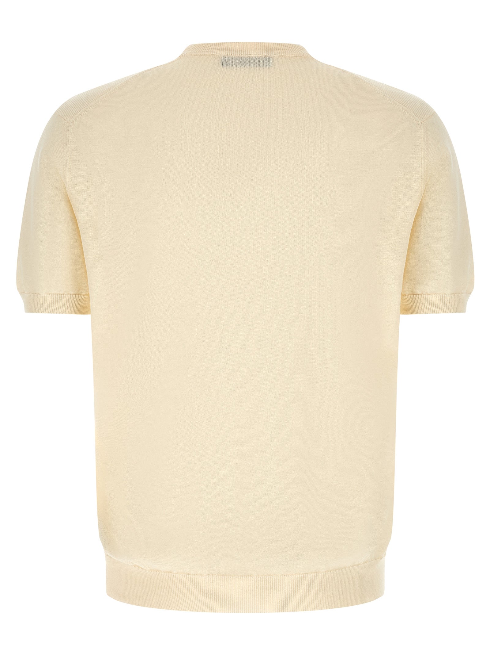 Cardigan by ZANONE for men in cotton beige features an impeccable silhouette, showcasing a sophisticated crew neckline and detail for a truly impeccable finish.