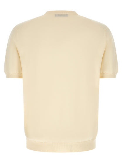 Cardigan by ZANONE for men in cotton beige features an impeccable silhouette, showcasing a sophisticated crew neckline and detail for a truly impeccable finish.