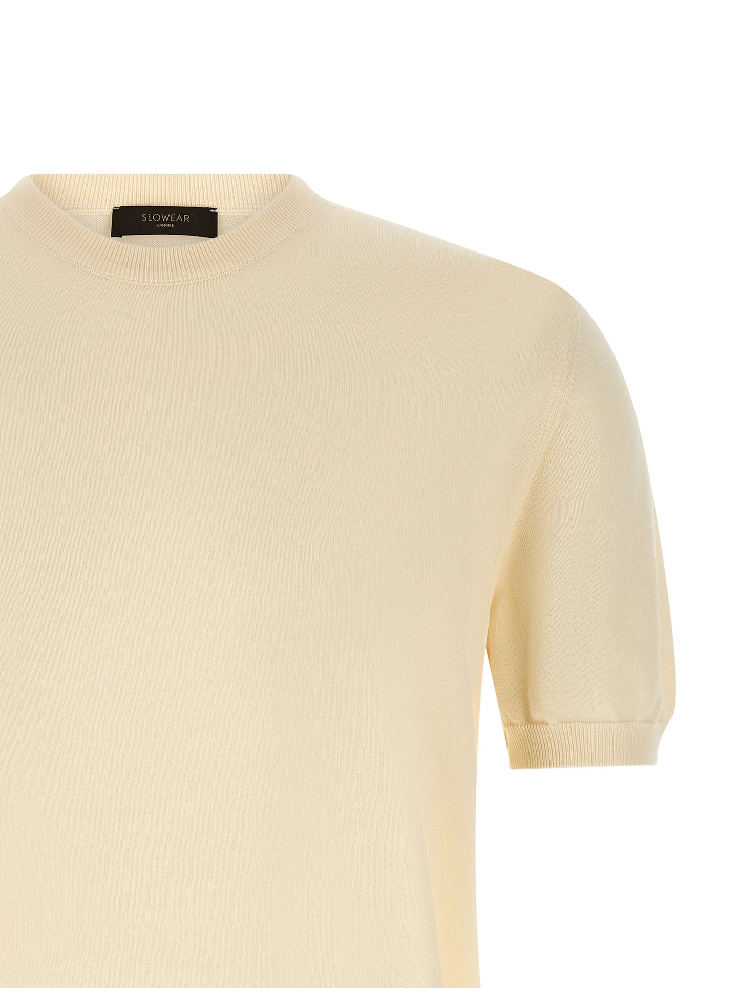 Cardigan by ZANONE for men in cotton beige features an crisp silhouette, showcasing a sophisticated crew neckline and detail for a truly crisp finish.