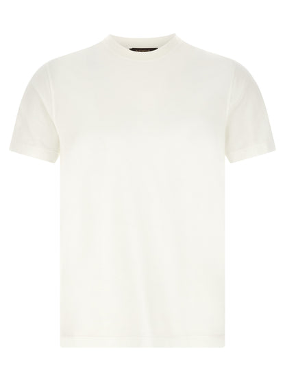 T-Shirt by ZANONE for men in cotton white showcases a dramatic silhouette, elegantly detailed with a dramatic crew neckline and for a truly dramatic finish.