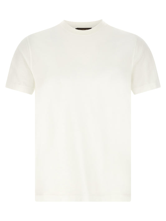 T-Shirt by ZANONE for men in cotton white showcases a dramatic silhouette, elegantly detailed with a dramatic crew neckline and for a truly dramatic finish.