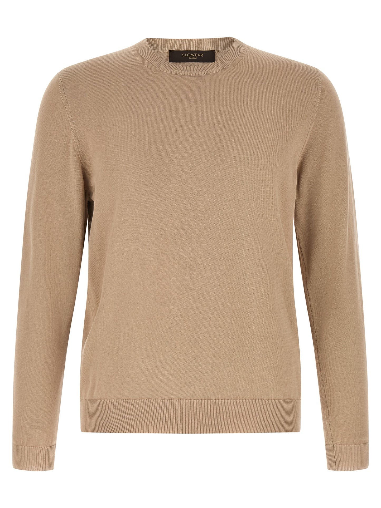 Cardigan by ZANONE for men in cotton beige features a dramatic silhouette, showcasing a sophisticated and dramatic detail for a timeless, premium look.