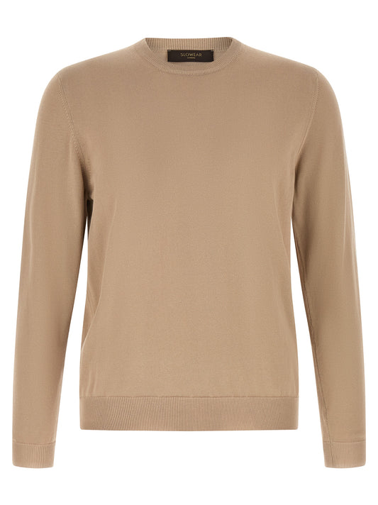 Cardigan by ZANONE for men in cotton beige features a dramatic silhouette, showcasing a sophisticated and dramatic detail for a timeless, premium look.