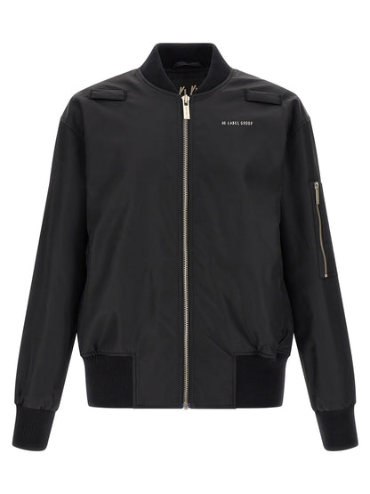Bomber Jacket by 44 Label Group for men in polyamide satin black & print showcases a bohemian silhouette, artfully detailed with a bohemian high-neck neckline and signature for a truly bohemian finish.