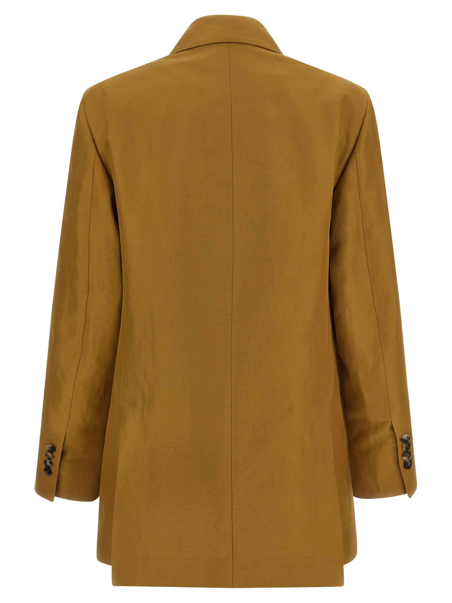 Blazer by Alberto Biani for women in linen & viscose brown & horn features an sartorial silhouette, showcasing a sophisticated and sartorial for a truly sartorial finish.