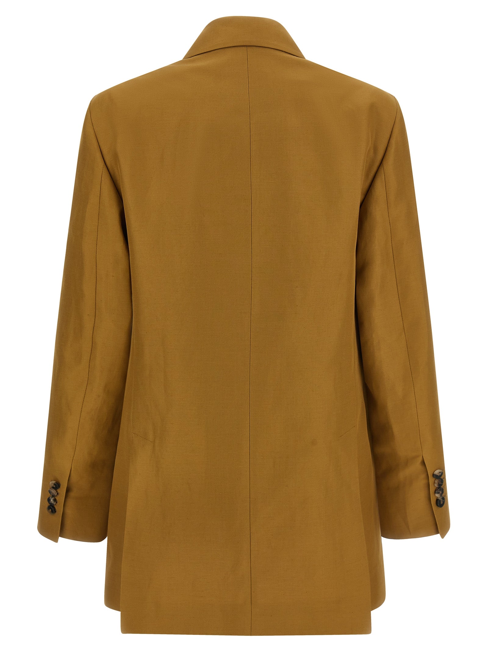 Blazer by Alberto Biani for women in linen & viscose brown & horn features an sartorial silhouette, showcasing a sophisticated and sartorial for a truly sartorial finish.