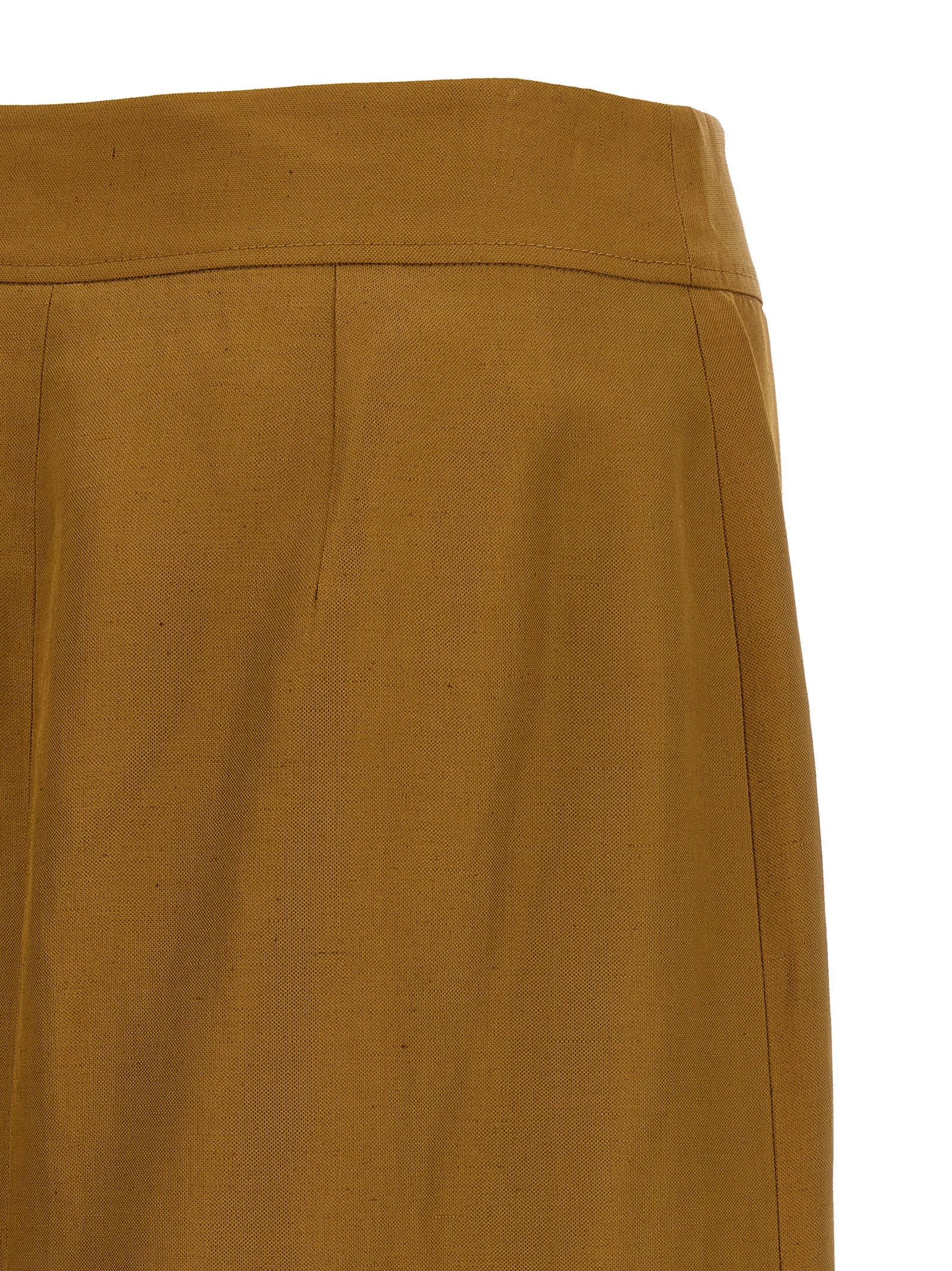 Skirt by Alberto Biani for women in linen & viscose brown features an tailored silhouette, artfully capturing the essence of Women's Linen & Viscose Midi Skirt in a sophisticated midi.
