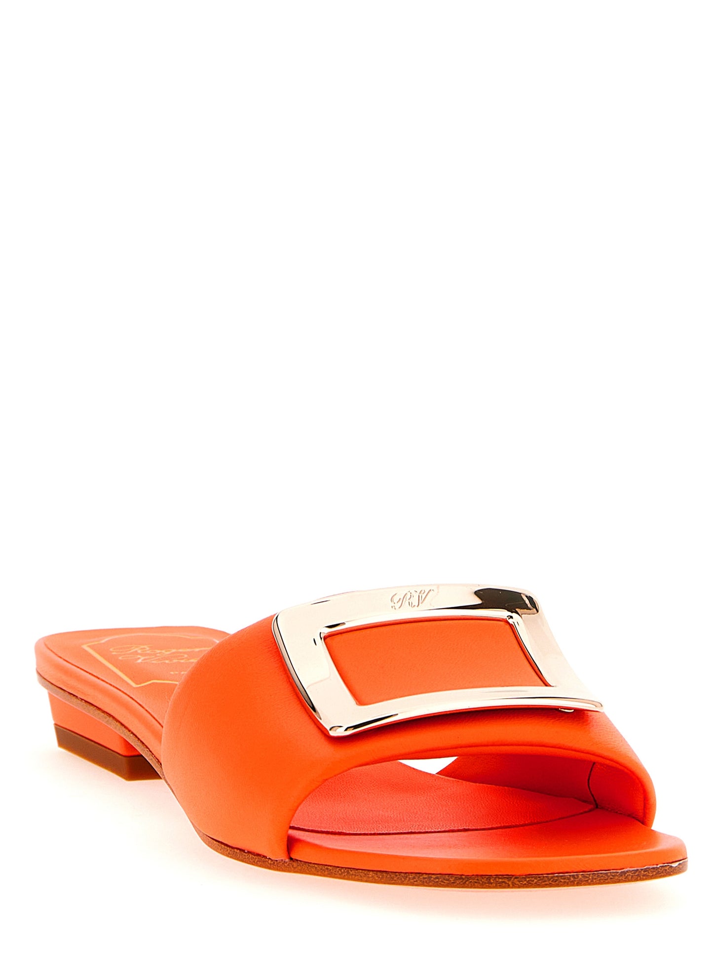Mid-Heel Sliders Sandals Pumps Heels by Roger Vivier for women in nappa lamb leather orange features a effortlessly chic Belle Vivier Women's Nappa Lamb Leather Mid-Heel Sliders Sandals Pumps Heels design with a sophisticated mid-heel and elegant .